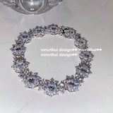 Silver Tennis Bracelet High Jewelry Women's Snowflake CZ Bangle