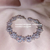 Silver Tennis Bracelet High Jewelry Women's Snowflake CZ Bangle