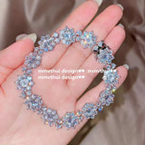 Silver Tennis Bracelet High Jewelry Women's Snowflake CZ Bangle