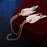 Men's Angel Chain Brooch Lapel Pins Collar Chain Enamel Pin Clothing Accessories
