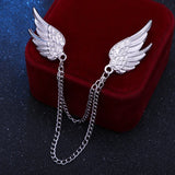 Men's Angel Chain Brooch Lapel Pins Collar Chain Enamel Pin Clothing Accessories