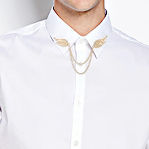 Men's Angel Chain Brooch Lapel Pins Collar Chain Enamel Pin Clothing Accessories