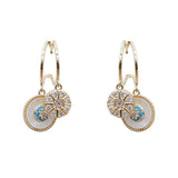 Zircon Star Shell Silver Needle Earrings