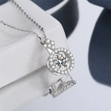 Moissanite Pendant for Women Diamond Necklace S925 Sterling Silver