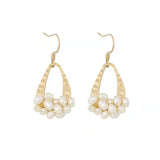 Freshwater Pearl Hoop Earrings Minimalist Jewelry