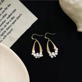 Freshwater Pearl Hoop Earrings Minimalist Jewelry