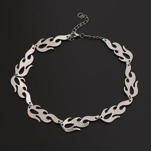 Harajuku Hip-hop Flame Clavicle Necklace Consecutive Thorns Flame
