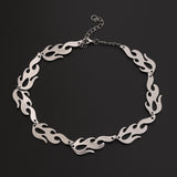 Harajuku Hip-hop Flame Clavicle Necklace Consecutive Thorns Flame