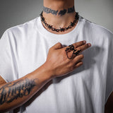 Harajuku Hip-hop Flame Clavicle Necklace Consecutive Thorns Flame