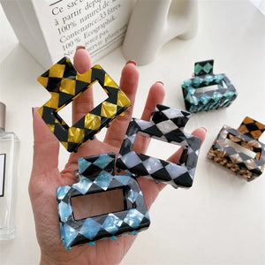 Colourful Grid Hairpins Accessories For Women Girls Sweet Hair Clips