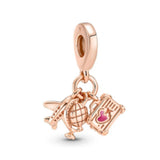 925 Sterling Silver Rabbit Pendant Magic Book Cat Hairband Charm