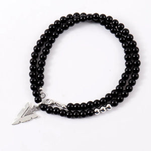 Arrow Charm Pendant Necklace Men Tiger Eye Stone Bead Necklace Men Jewelry