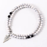 Arrow Charm Pendant Necklace Men Tiger Eye Stone Bead Necklace Men Jewelry