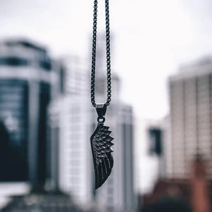 Feather Arrow Pendant Necklace Men Stainless Steel Box Chain