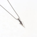 Feather Arrow Pendant Necklace Men Stainless Steel Box Chain