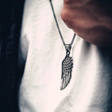 Feather Arrow Pendant Necklace Men Stainless Steel Box Chain