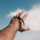 Feather Arrow Pendant Necklace Men Stainless Steel Box Chain