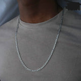 Punk Silver Long Necklace Men Hip Hop Streetwear Jewelry
