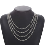 Punk Silver Long Necklace Men Hip Hop Streetwear Jewelry
