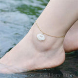 Hetian Sapphire Jade Anklet 14K Single Circle Women Gift