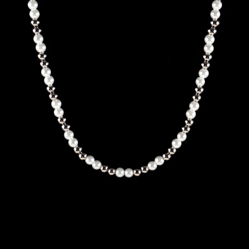 Men's Hematite Beaded Necklace Jewelry Gift