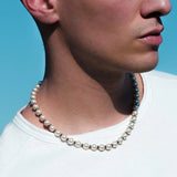 Men's Hematite Beaded Necklace Jewelry Gift