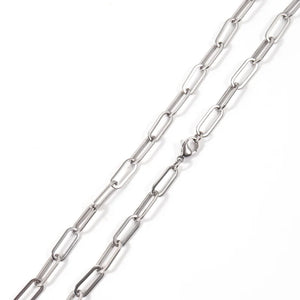 Stainless Steel Chain Necklace Men 7mm Classic Width Jewelry Gift