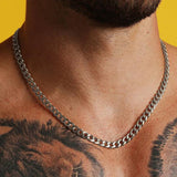 Stainless Steel Chain Necklace Men 7mm Classic Width Jewelry Gift