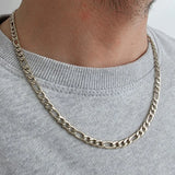 Stainless Steel Chain Necklace Men 7mm Classic Width Jewelry Gift