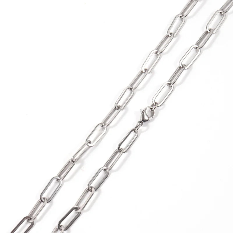 Stainless Steel Chain Necklace Men 7mm Classic Width Jewelry Gift