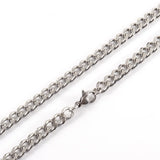 Stainless Steel Chain Necklace Men 7mm Classic Width Jewelry Gift