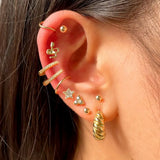 Zircon Crystal Long Chain Hoop Earrings Set Punk Jewelry