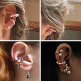 Colorful Crystal Ear Clips for Women Boho Party
