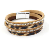 Punk Leather Bracelet Women Wristband Charm Cuff
