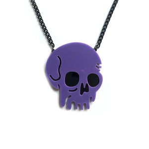 Purple Skull Pendants Halloween Necklace for Women Girls Party Gift Jewelry