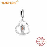 925 Silver Family Forever Charms Beads for Bracelet Necklace