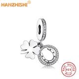 925 Silver Flower Horseshoe Dangle Charm Beads for Bracelet Necklace Jewelry