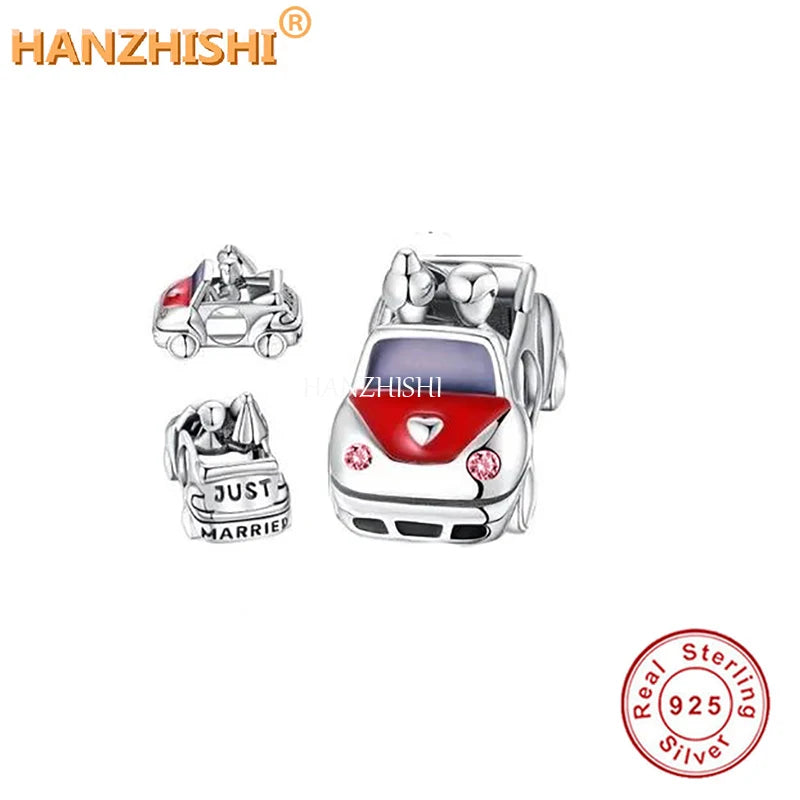 925 Sterling Silver Sports Car Convertible Charm Bead