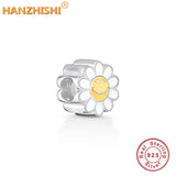 925 Sterling Silver Flower Dangle Charm Bead for Bracelet Necklace Gift