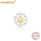 925 Sterling Silver Flower Dangle Charm Bead for Bracelet Necklace Gift