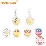 925 Sterling Silver Flower Dangle Charm Bead for Bracelet Necklace Gift