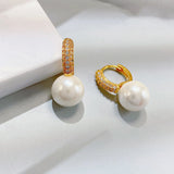 Romantic Pearl Zircon Drop Earrings Wedding Party Ornaments
