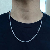 3mm Rope Chain Necklace Men Stainless Steel Jewelry Gift