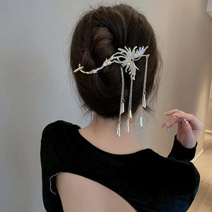 Crystal Butterfly Tassel Hair Claws for Women Hair Accessories