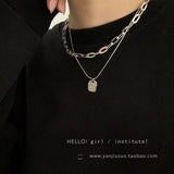 Tag Necklace Minimalist Punk Clavicle Chains Choker Goth Jewelry Gift
