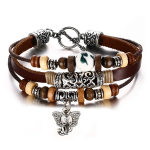 Stainless Steel Baby Elephant Multi-layer Bracelet
