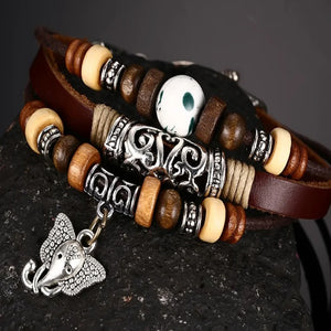 Stainless Steel Baby Elephant Multi-layer Bracelet