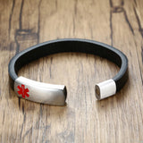 Men's Medical Logo Leather Bracelet