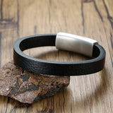 Men's Medical Logo Leather Bracelet