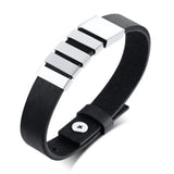 Stainless Steel Leather Rope Charm Bracelet for Men